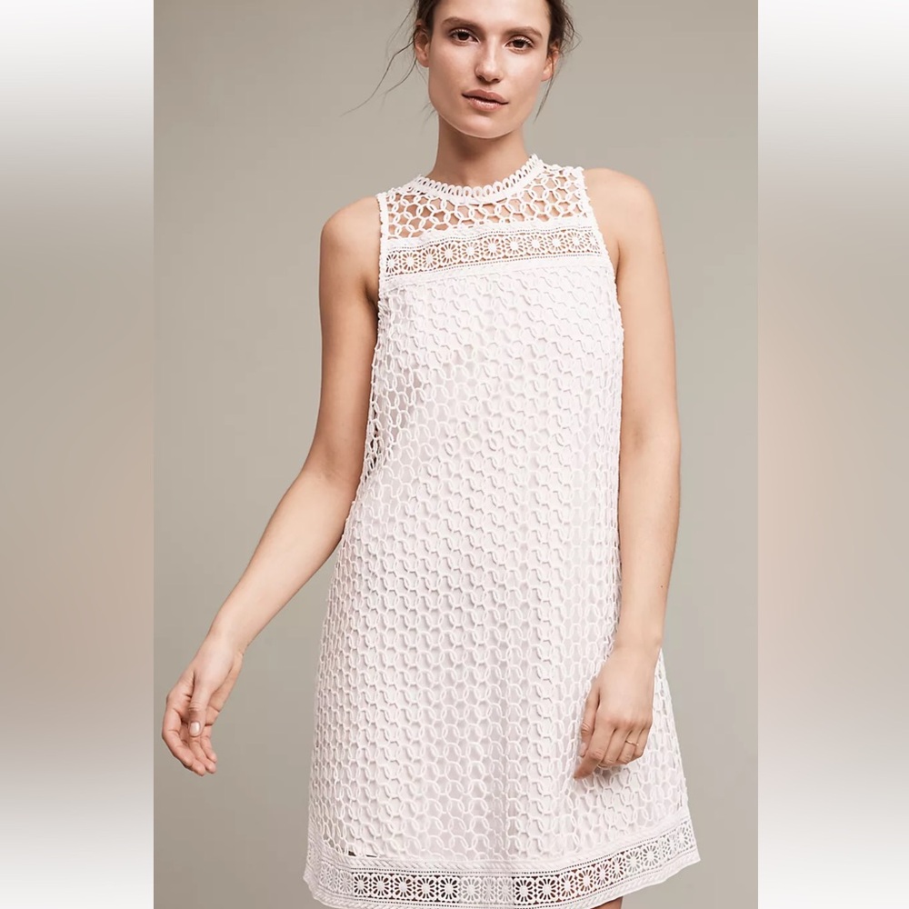 Anthropologie Aqua Brand Lace Swing Dress White Size M